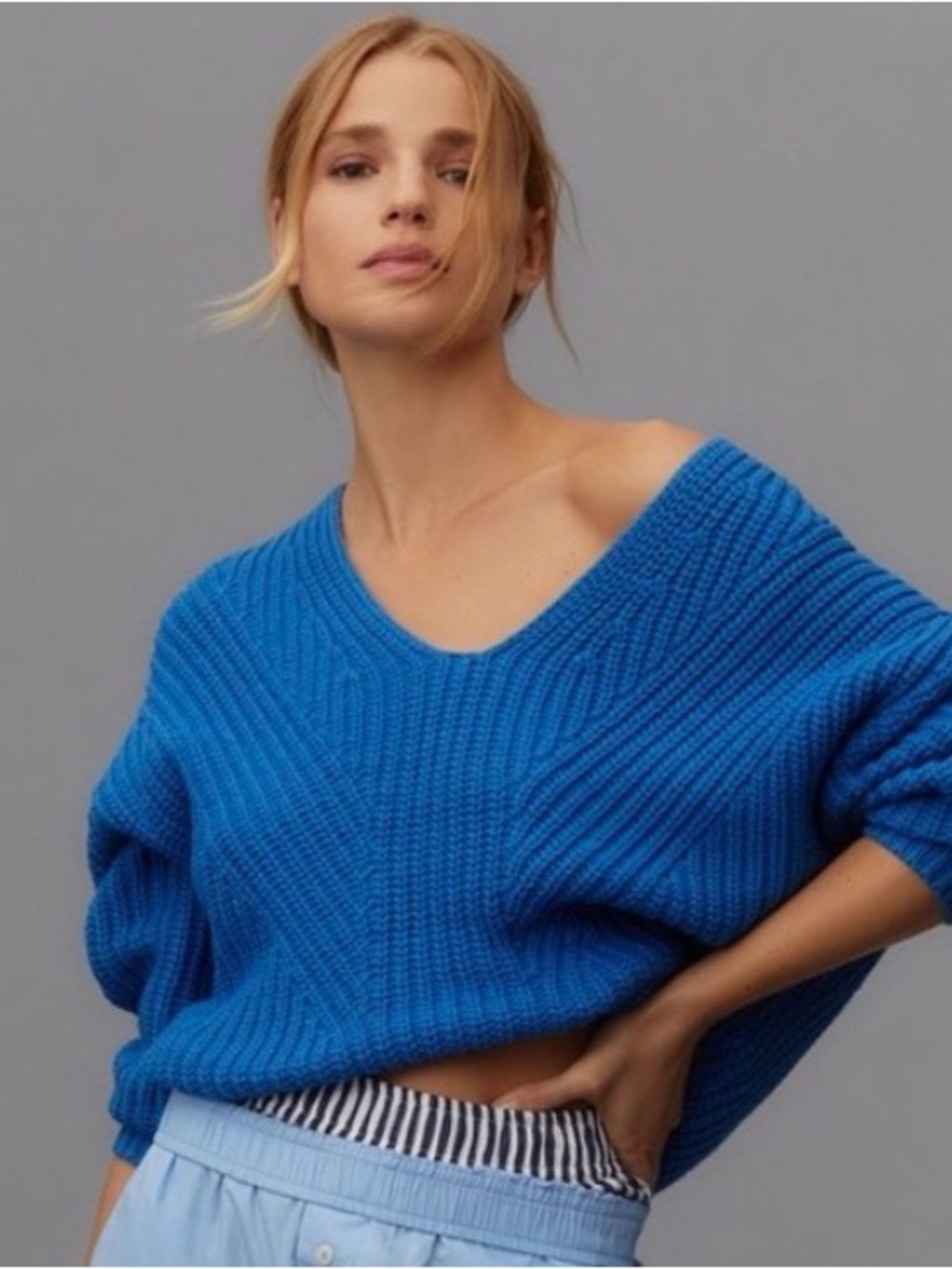 Anthropologie Maeve V-Neck Knit Pullover Sweater